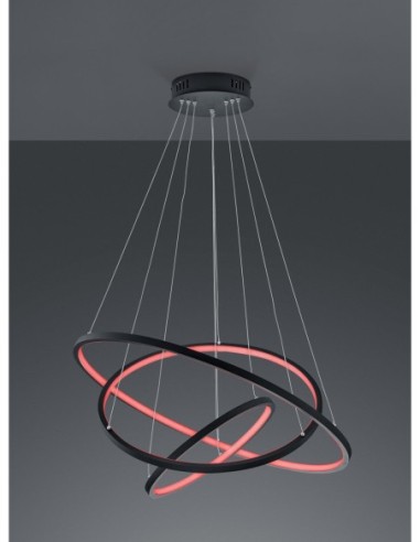 Suspension LED WiZ RGBW 78W, 9200lm, 3000–6000K, Anthracite – Trio – Aaron  | Trio