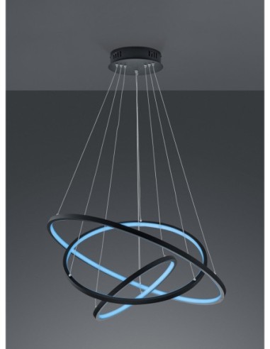 Suspension LED WiZ RGBW 78W, 9200lm, 3000–6000K, Anthracite – Trio – Aaron  | Trio