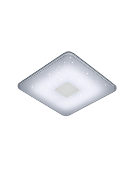 Trio Samurai – Plafonnier LED carré avec effet ciel étoilé, blanc, dimmable avec télécommande