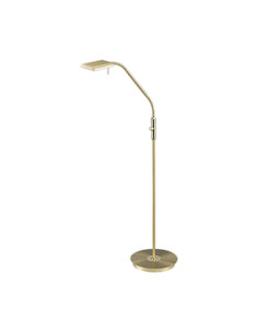 Trio Bergamo – Lampadaire LED SMD avec variateur tactile et fonction mémoire, finition laiton mat