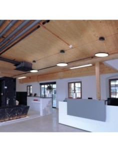 Dalle Led transparente ronde noire éclairage blanc chaud - Deko Light Leluminaireled.com 2