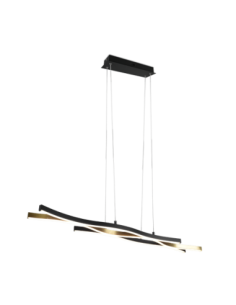 Trio Blaze – Suspension LED 35W 4300lm, réglable 2300+3000+4000K, laiton mat et noir mat