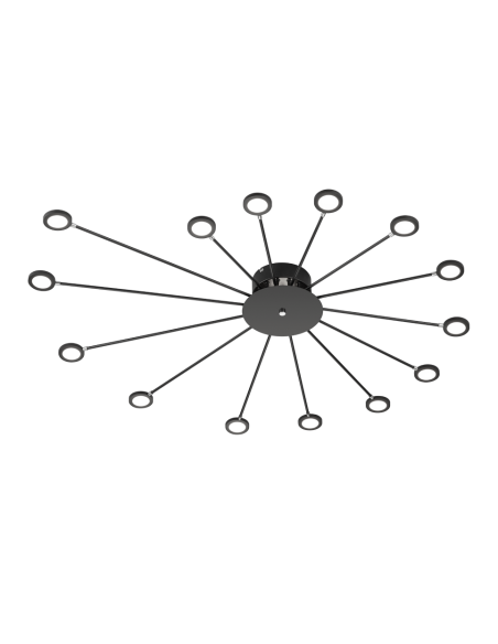 Trio Waco - Plafonnier LED, 15x 2,6W, 270lm, 3000K, noir mat