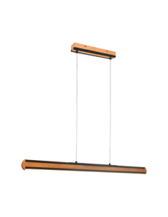 Trio Deacon - Suspension LED 42W, 5000lm, 2700-6500K, bois et métal