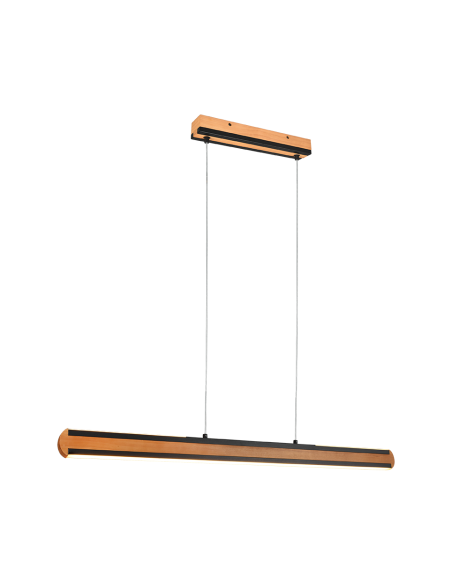 Trio Deacon - Suspension LED 42W, 5000lm, 2700-6500K, bois et métal