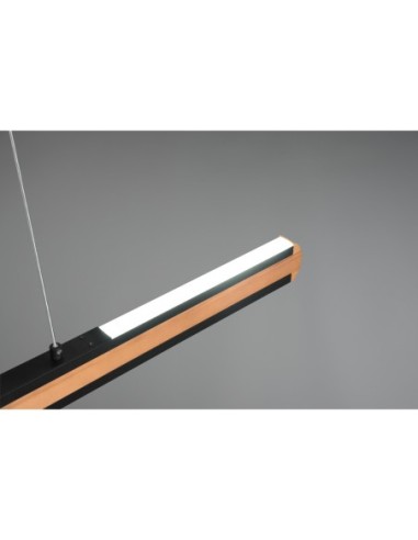 Suspension LED 42W, 5000lm, 2700-6500K, Réglable, Bois et Métal – Trio – Deacon