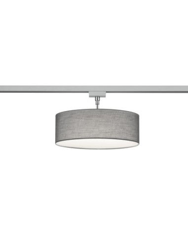 Trio – DUOline – Plafonnier tissu gris, pour système de rails biphasé, lumière douce