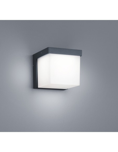 Trio Yangtze – Luminaire mural cube extérieur, LED 3000K, 1 x 4,5W, IP54, anthracite