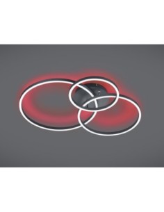 Trio – Winona – Plafonnier LED 28W, 3200lm, 2700-6500K, dimmable, RGB, noir mat, télécommande incluse 2