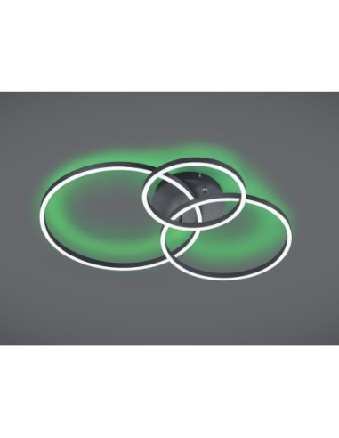 Trio – Winona – Plafonnier moderne avec RGB multicolore, idéal pour créer des ambiances lumineuses variées