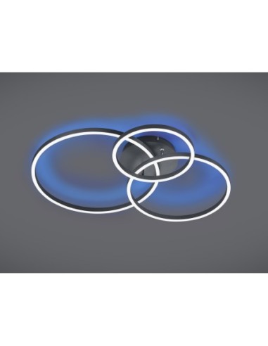 Plafonnier LED 28W, 3200lm, 2700-6500K, Dimmable avec RGB, Télécommande – Trio – Winona  | Trio