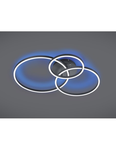 Plafonnier LED 28W, 3200lm, 2700-6500K, Dimmable avec RGB, Télécommande – Trio – Winona