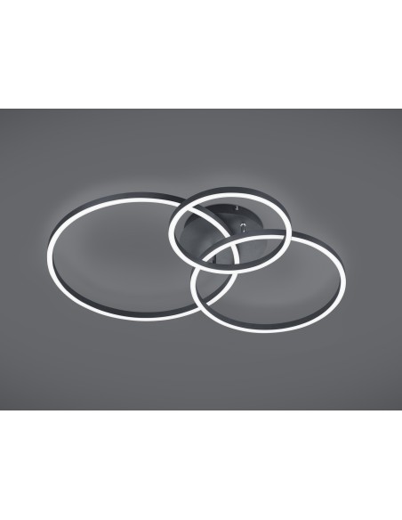 Plafonnier LED 28W, 3200lm, 2700-6500K, Dimmable avec RGB, Télécommande – Trio – Winona