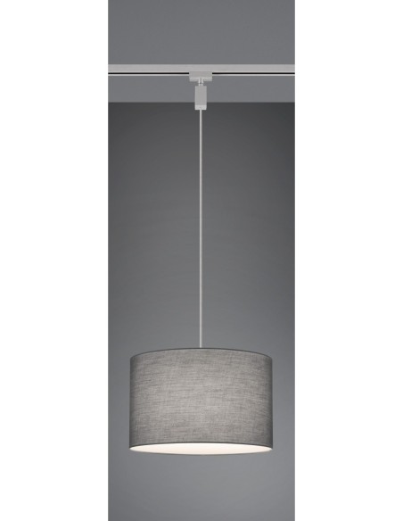 Trio – DUOline – Suspension 1xE27 gris tissu Ø40 cm, design moderne et épuré, éclairage agréable