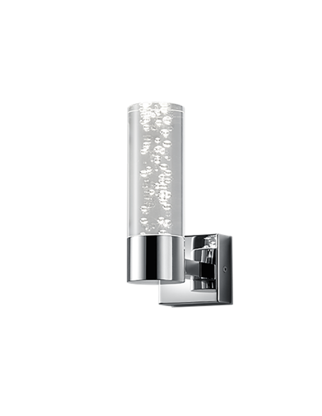 Trio – Bolsa – Applique murale LED 3,1W chrome et verre transparent, idéale salle de bains IP44