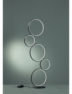 Trio – Rondo – Lampadaire LED 36W noir mat H115 cm avec variateur, lumière chaude 3000K 2