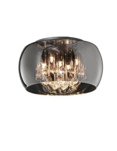 Trio – Vapore – Plafonnier IP20 design avec verre miroir et détails en gouttes de verre