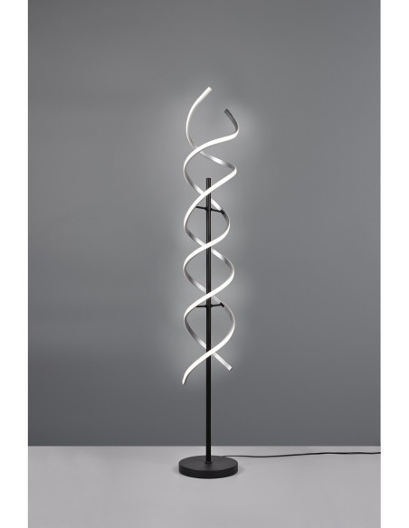 Trio – Sequence – Lampadaire design LED 32W, noir et aluminium, variateur avec capteur, 4000lm