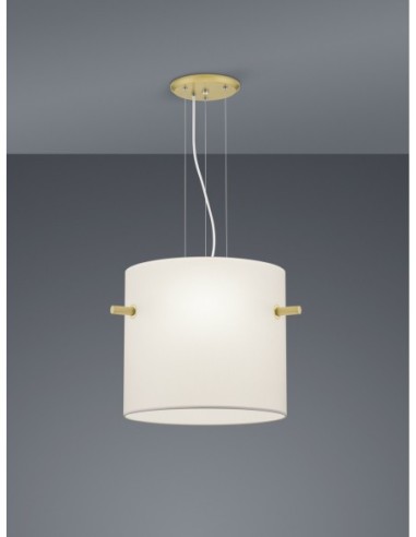 Trio – Camden – Suspension moderne 3 abat-jours en tissu, design élégant, lumière douce