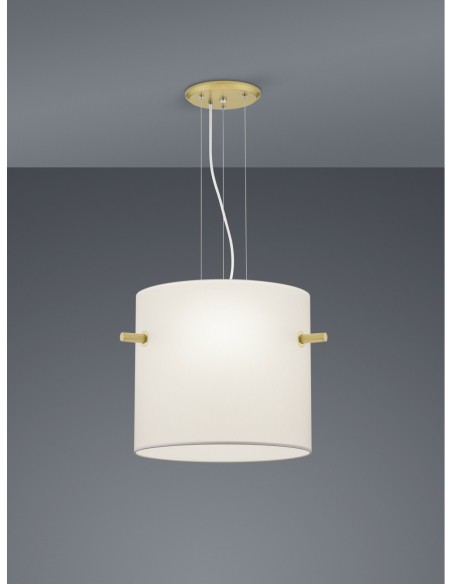Trio – Camden – Suspension moderne 3 abat-jours en tissu, design élégant, lumière douce