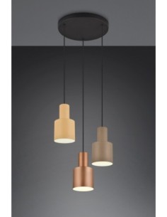 Trio – Agudo – Suspension 3xE27 multicolore, design élégant et moderne, 37 cm 2