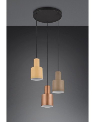 Suspension 3xE27, max. 40W, Multicolore – 37 cm – Trio – Agudo intérieur | Trio