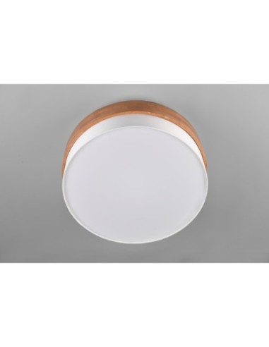 Plafonnier LED 3xE27 Tissu Blanc & Nickel Mat - Trio - Seasons