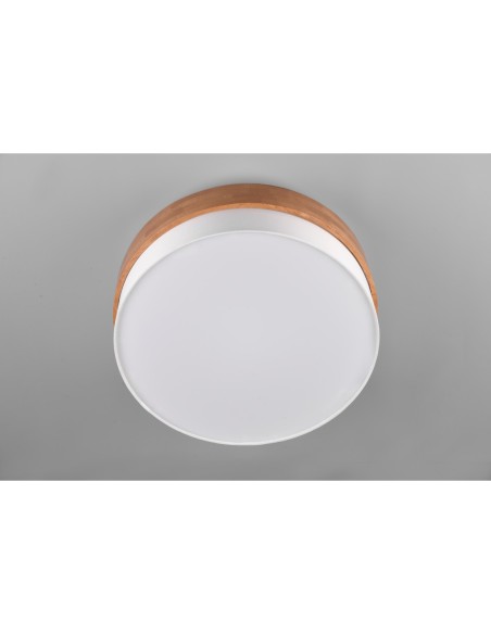 Plafonnier LED 3xE27 Tissu Blanc & Nickel Mat - Trio - Seasons