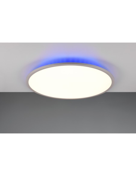 Plafonnier LED 35W 4200lm Dimmer RGB Titane Ø60cm - Trio - Yuma
