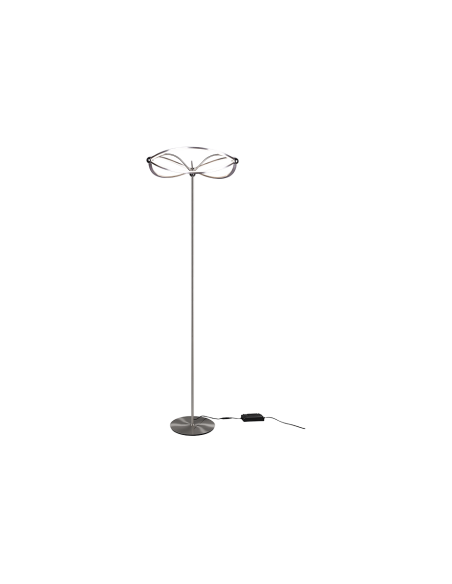 Trio CHARIVARI – Lampadaire LED 31W, 4100lm, 3000K, variateur, nickel mat