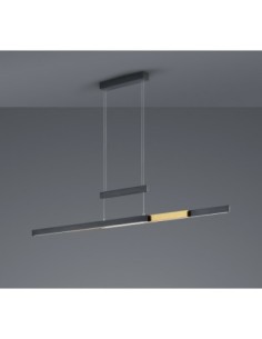 Trio TRAJAN – Suspension LED 45W, 5300lm, 2700K-5000K, réglable en hauteur, noir mat/laiton 2