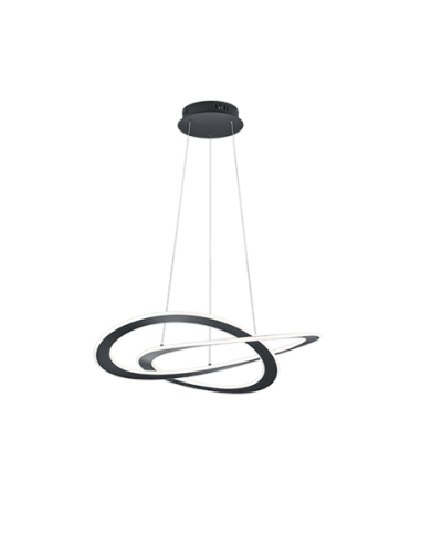 Trio Oakland – Suspension LED, 52W, 3000K, 6200lm, variateur 3 niveaux, anthracite