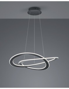 Trio Oakland – Suspension LED, 52W, 3000K, 6200lm, variateur 3 niveaux, anthracite 2