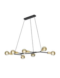 Trio Cross – Suspension 7xE27 max.28W, métal noir mat, hauteur réglable