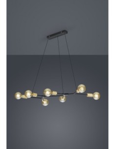 Trio Cross – Suspension 7xE27 max.28W, métal noir mat, hauteur réglable 2