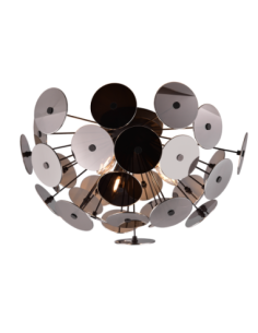 Trio Discalgo – Plafonnier 3xE14 max.40W, verre chromé et métal noir mat