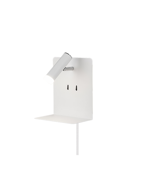 Trio Element – Applique LED avec liseuse, USB, étagère, 3+2x1,5W, 220+2x150lm, 3000K