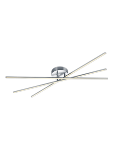 Trio Tiriac – Plafonnier LED 3x9W orientable, variateur 3 niveaux, nickel mat