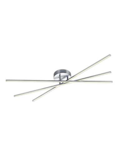 Trio Tiriac – Plafonnier LED 3x9W orientable, variateur 3 niveaux, nickel mat