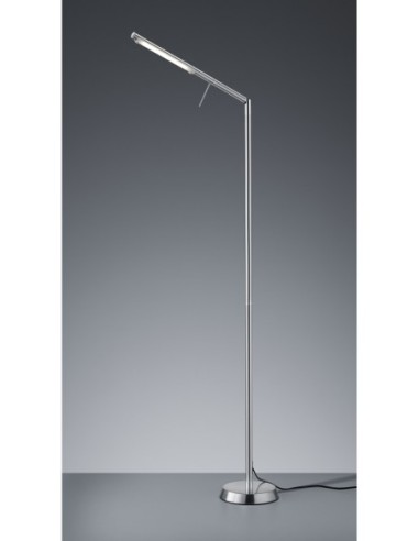 Trio Filigran – Lampadaire LED 6,5W, lumière chaude 3000K, verre blanc et nickel mat