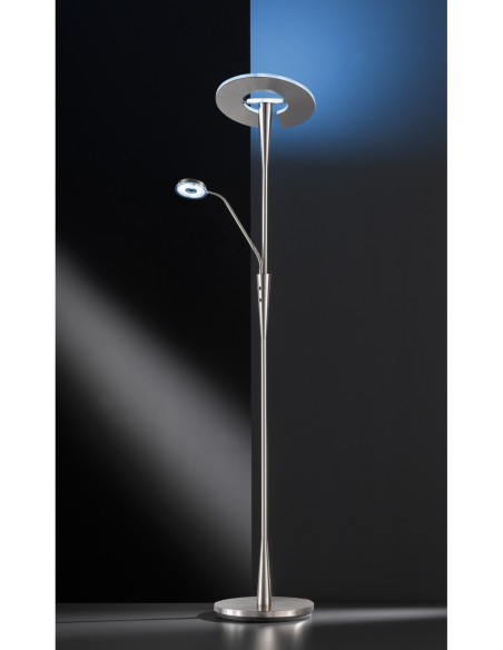 Trio Quebec – Lampadaire robuste avec LED intégrée, finition rouille antique, lumière modulable