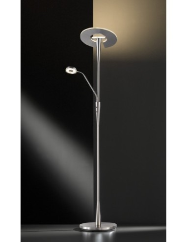 Lampadaire LED 35W + 5,5W, 3000/4500/6500K, 4200 + 600 lm, nickel mat - Trio - Quebec