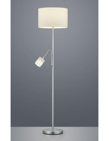 Trio Hotel – Lampadaire avec liseuse flexible, abat-jour textile, max. 60W + 18W