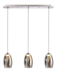 Suspension Led verre chromé Electra 3 points lumineux - Deko Light Leluminaireled.com