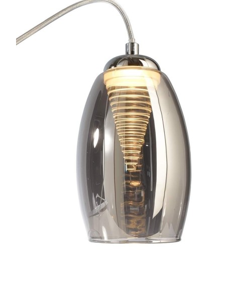 Suspension Led verre chromé Electra 3 points lumineux - Deko Light Leluminaireled.com