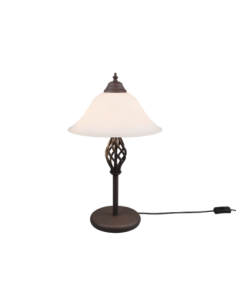 Trio Rustica – Lampe de table style maison de campagne, verre élégant et finition rouille