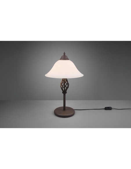 Trio Rustica – Lampe de table rustique avec interrupteur à cordon et design classique