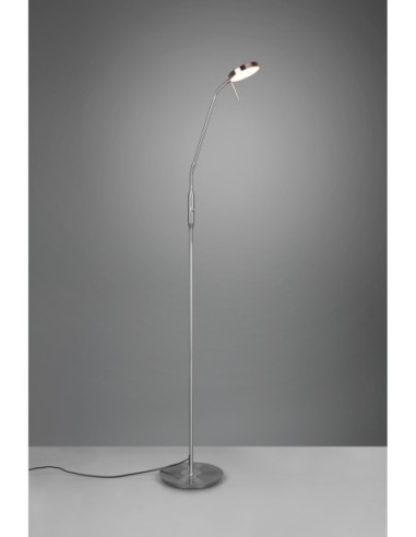 Lampadaire LED 12W, 2300–4000K, 1400lm, variateur tactile, nickel mat – Trio - Monza
