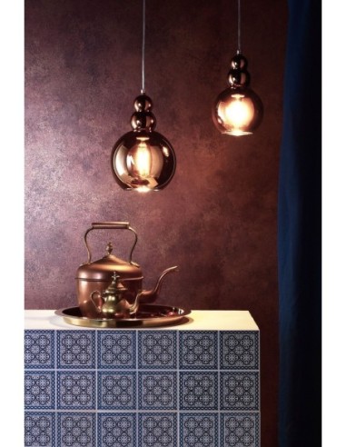 Suspension verre cuivré Diphda 2 - Deko Light Leluminaireled.com