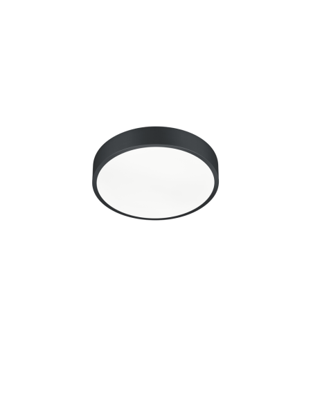 Trio Waco – Plafonnier LED 28W, 3200lm, réglage 2300/3000/4000K, noir mat, design moderne